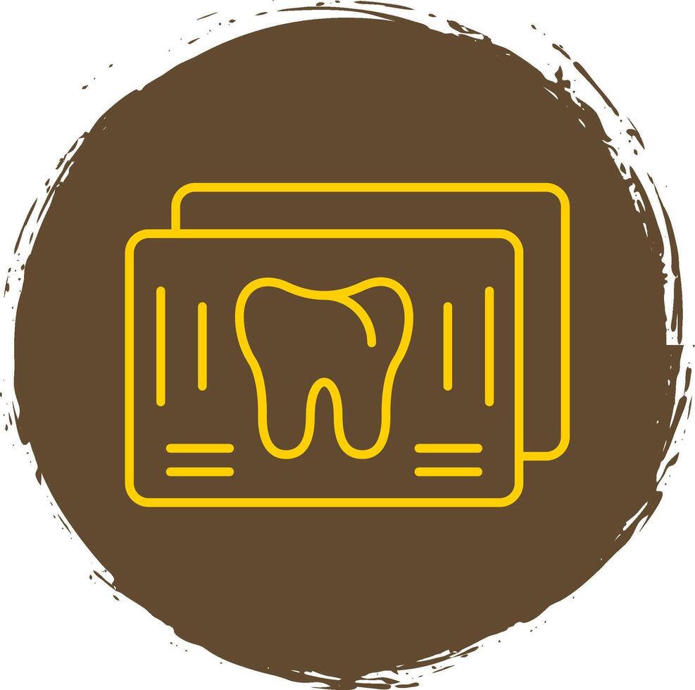 X Ray Line Circle Yellow Icon vector