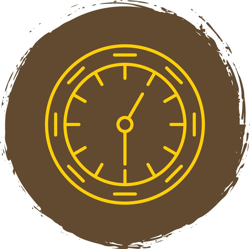 pared reloj línea circulo amarillo icono vector