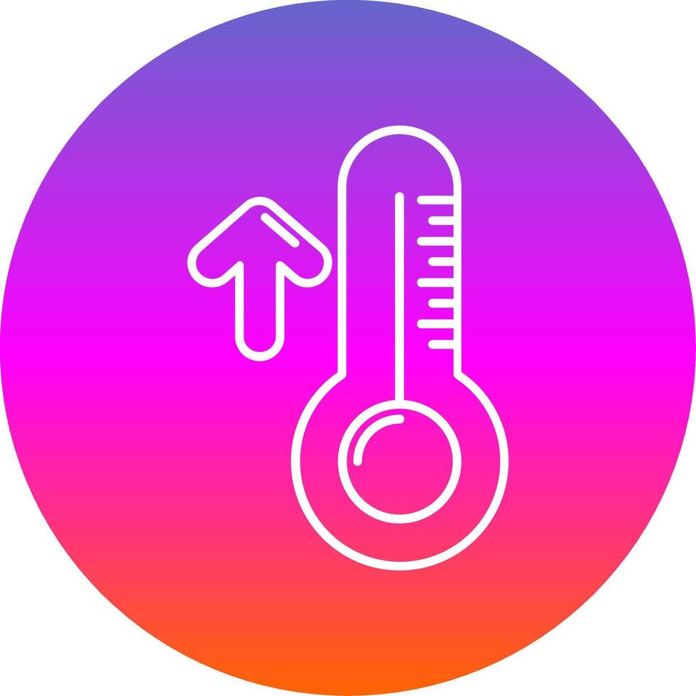 High temperature Line Gradient Circle Icon vector
