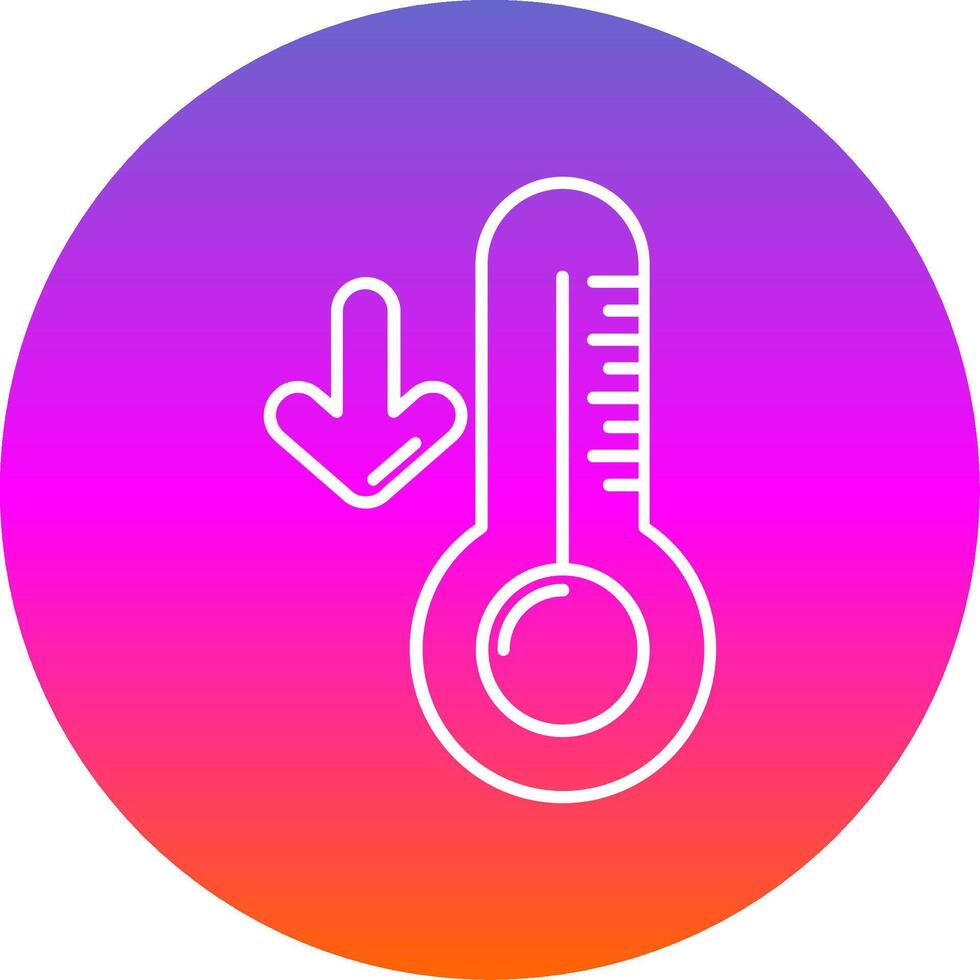 bajo temperatura línea degradado circulo icono vector