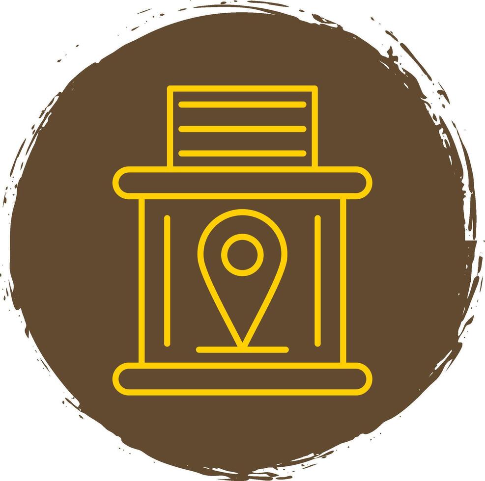 Telephone Booth Line Circle Yellow Icon vector