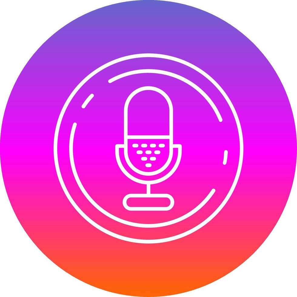 Microphone Line Gradient Circle Icon vector