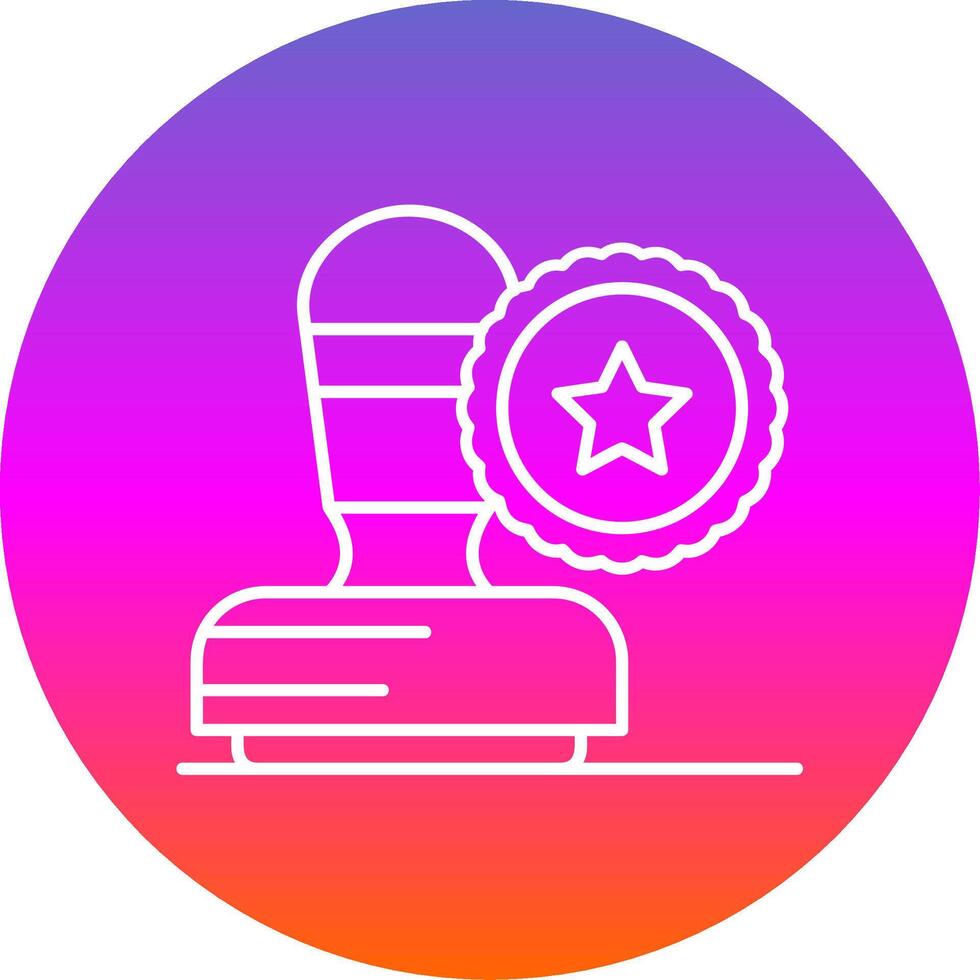 Stamp Line Gradient Circle Icon vector