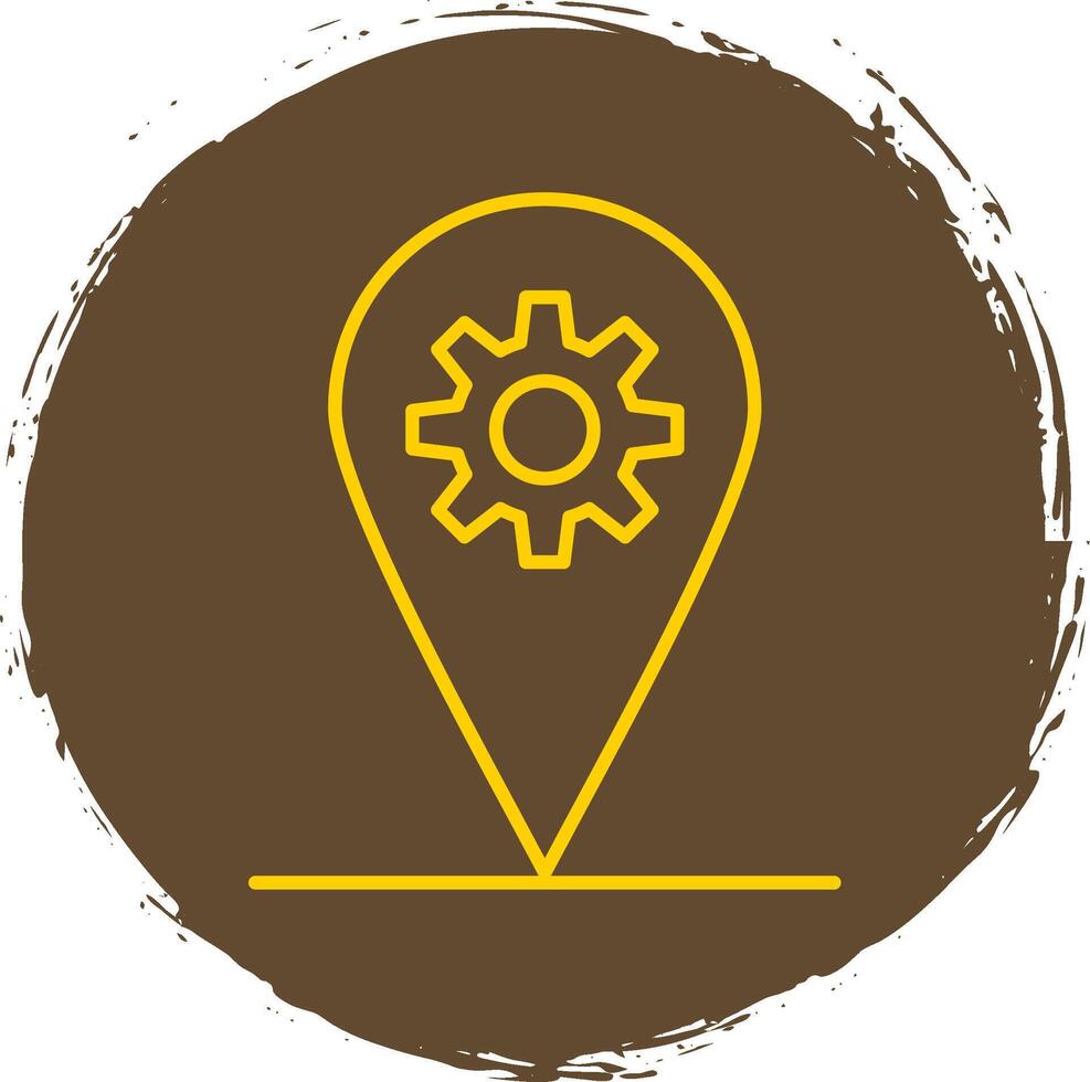 Localization Line Circle Yellow Icon vector