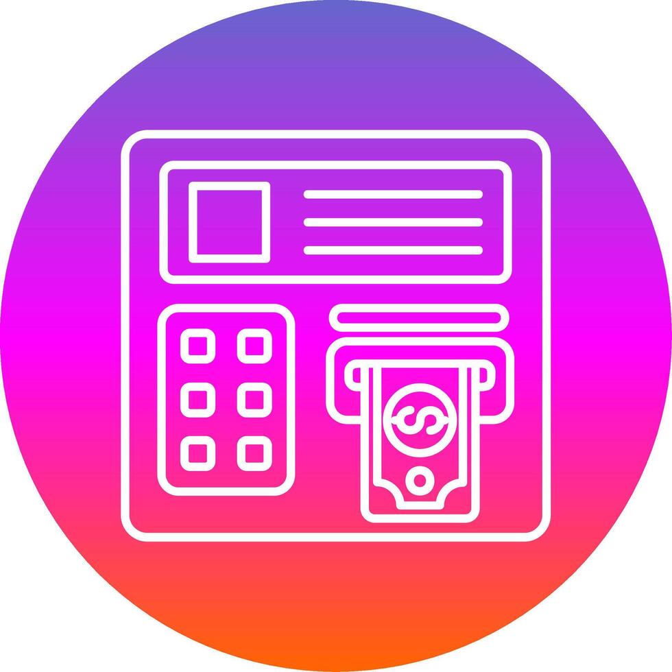 Atm machine Line Gradient Circle Icon vector