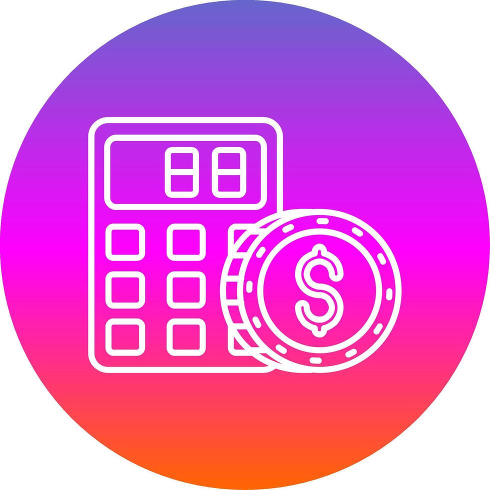 Calculator Line Gradient Circle Icon vector