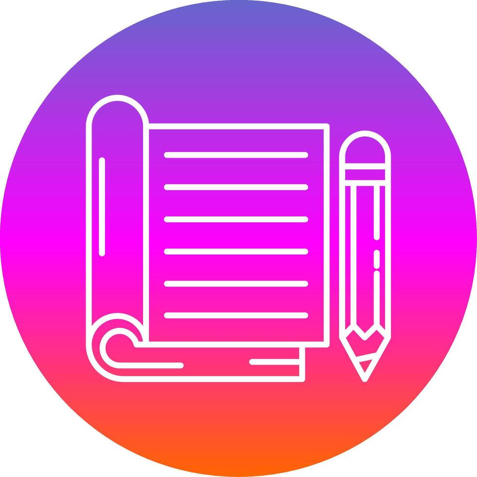 Notebook Line Gradient Circle Icon vector