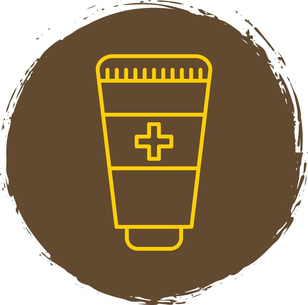 Hand Sanitizer Line Circle Yellow Icon vector