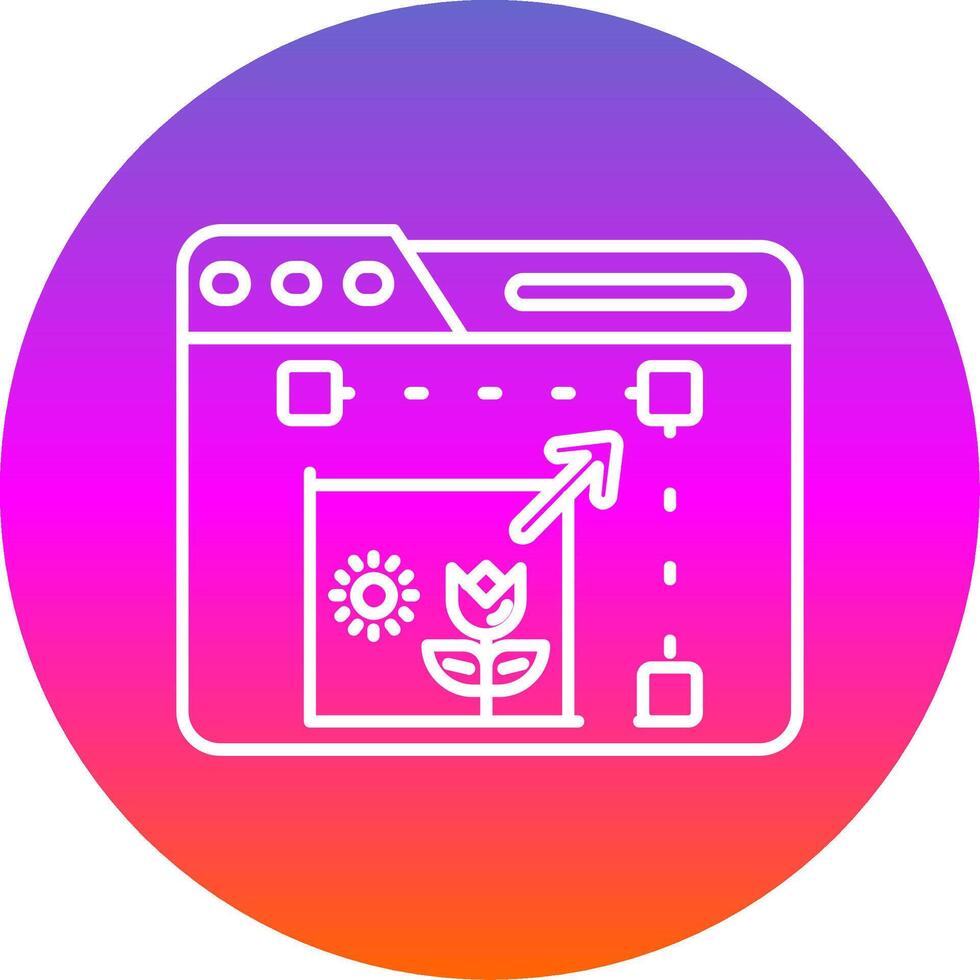 Resize Line Gradient Circle Icon vector