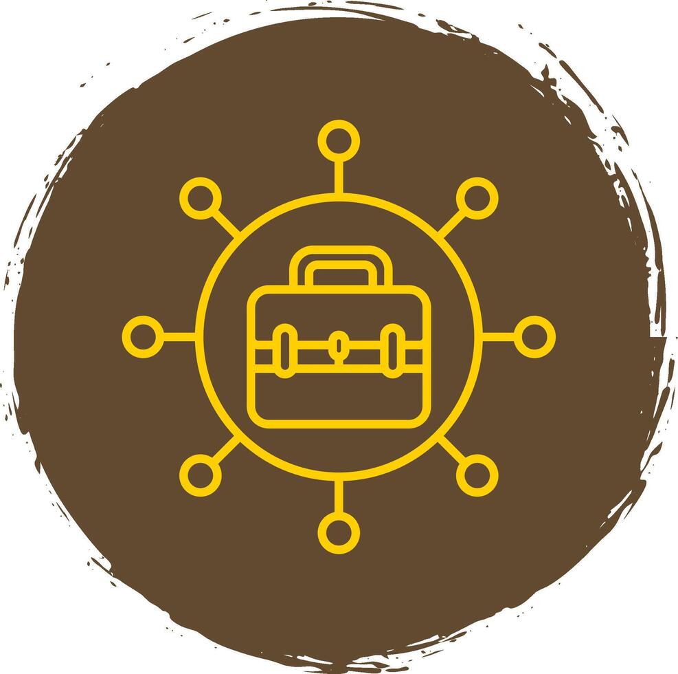 Briefcase Line Circle Yellow Icon vector