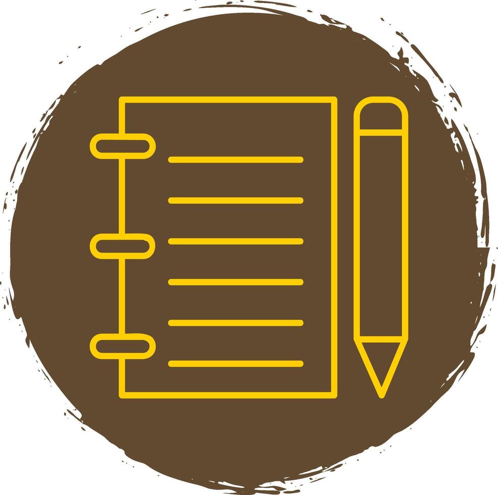 Notebook Line Circle Yellow Icon vector