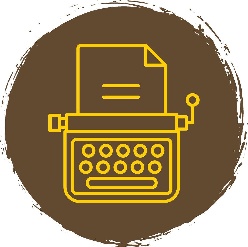 Typewriter Line Circle Yellow Icon vector