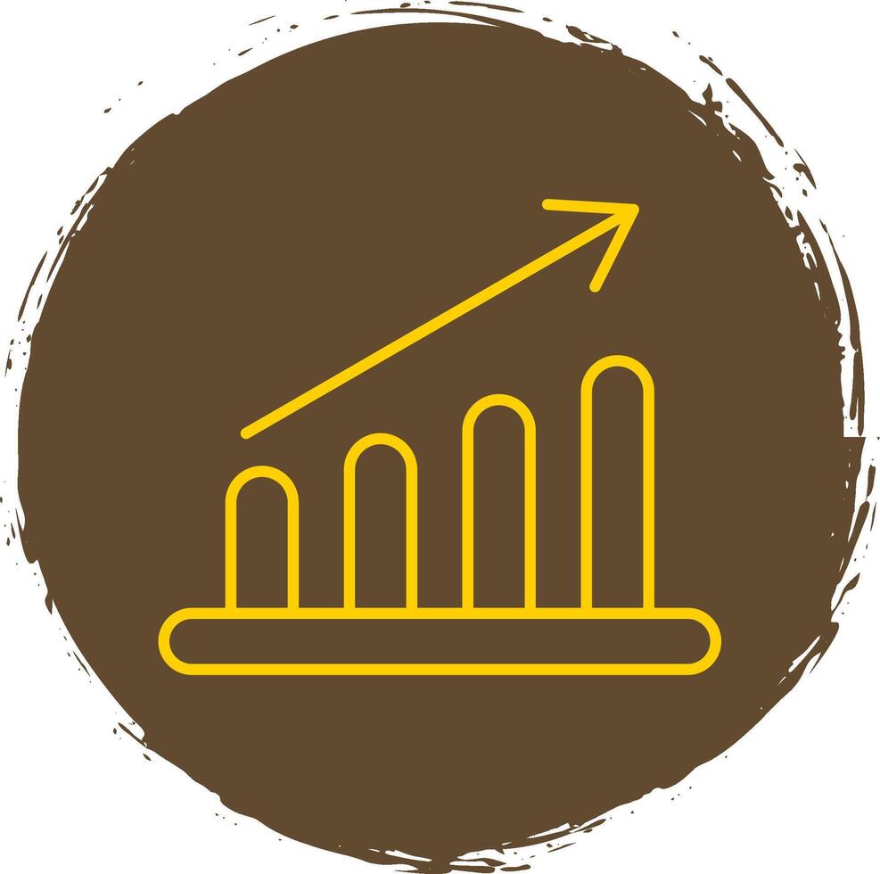 Graph Bar Line Circle Yellow Icon vector