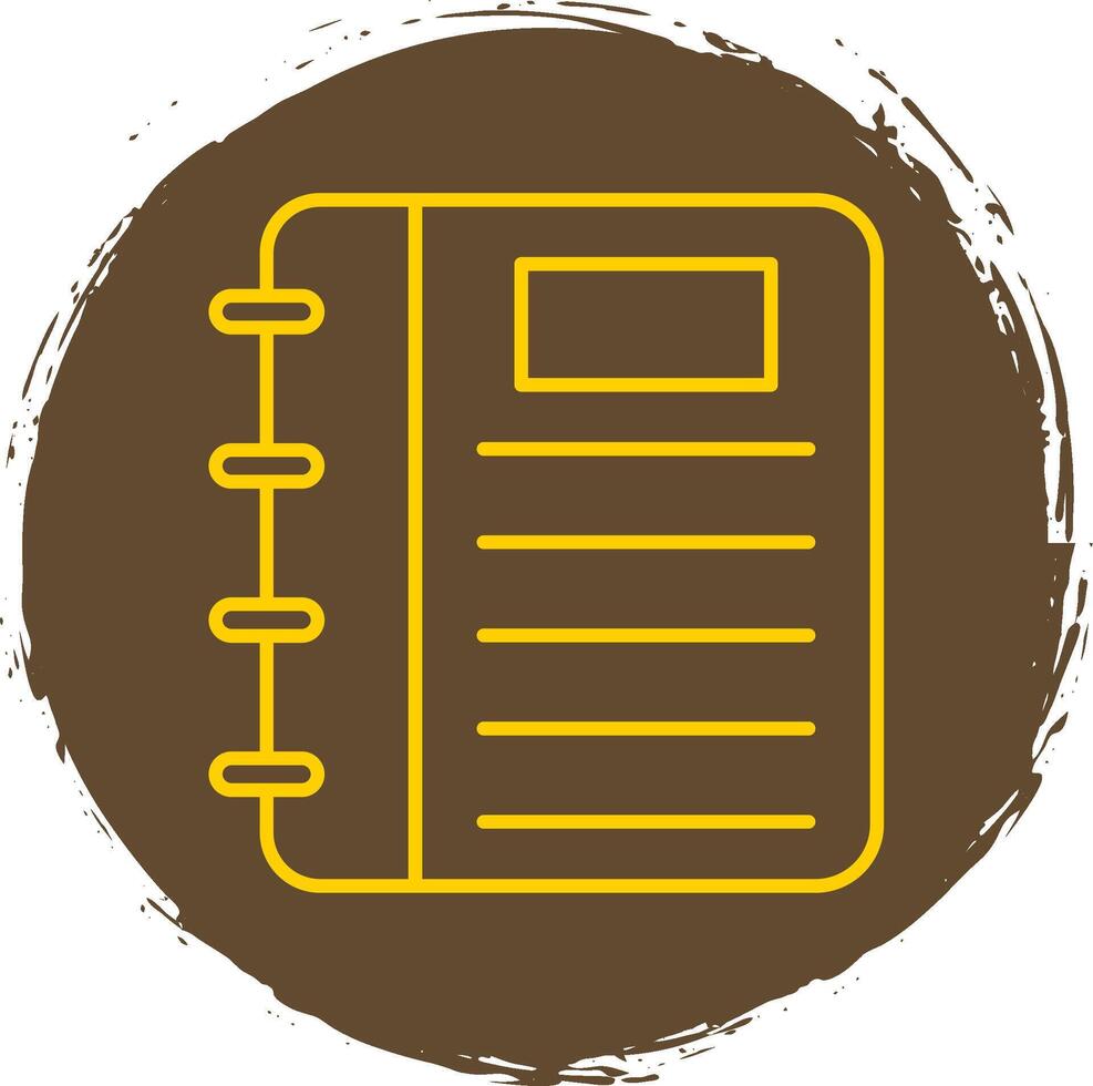 Note Book Line Circle Yellow Icon vector