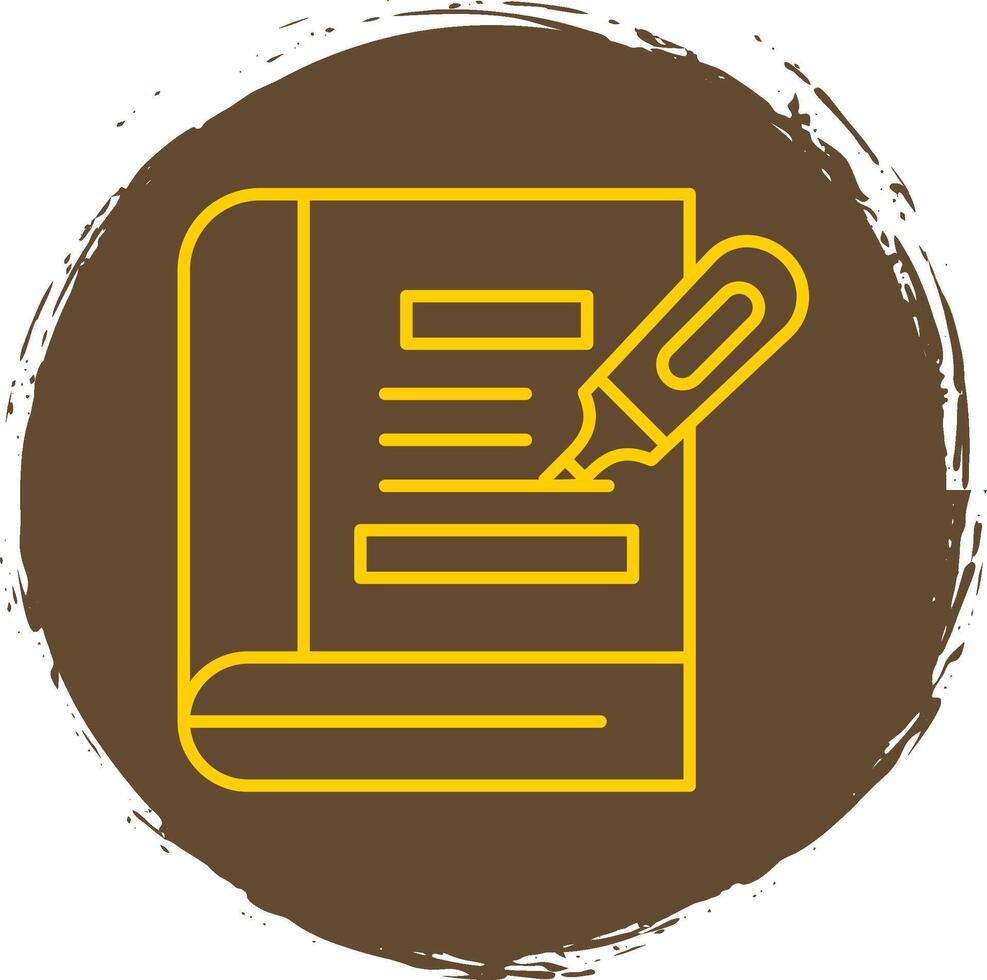 Highlighter Line Circle Yellow Icon vector