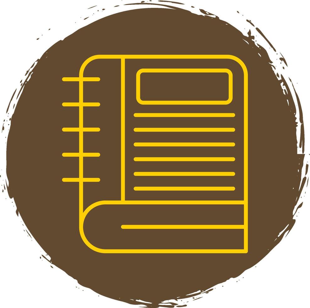 Notebook Line Circle Yellow Icon vector