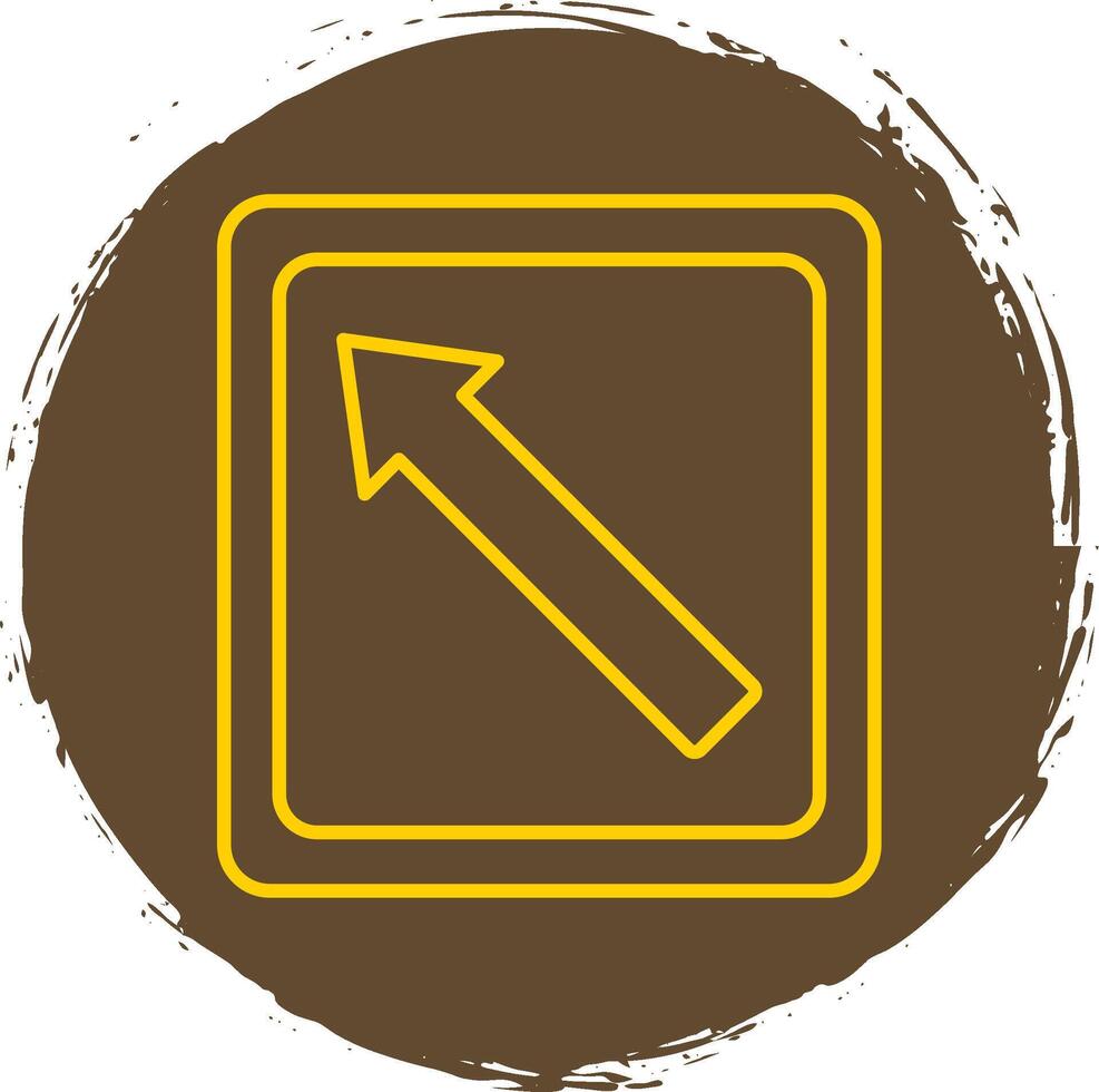 Arrow Left Line Circle Yellow Icon vector