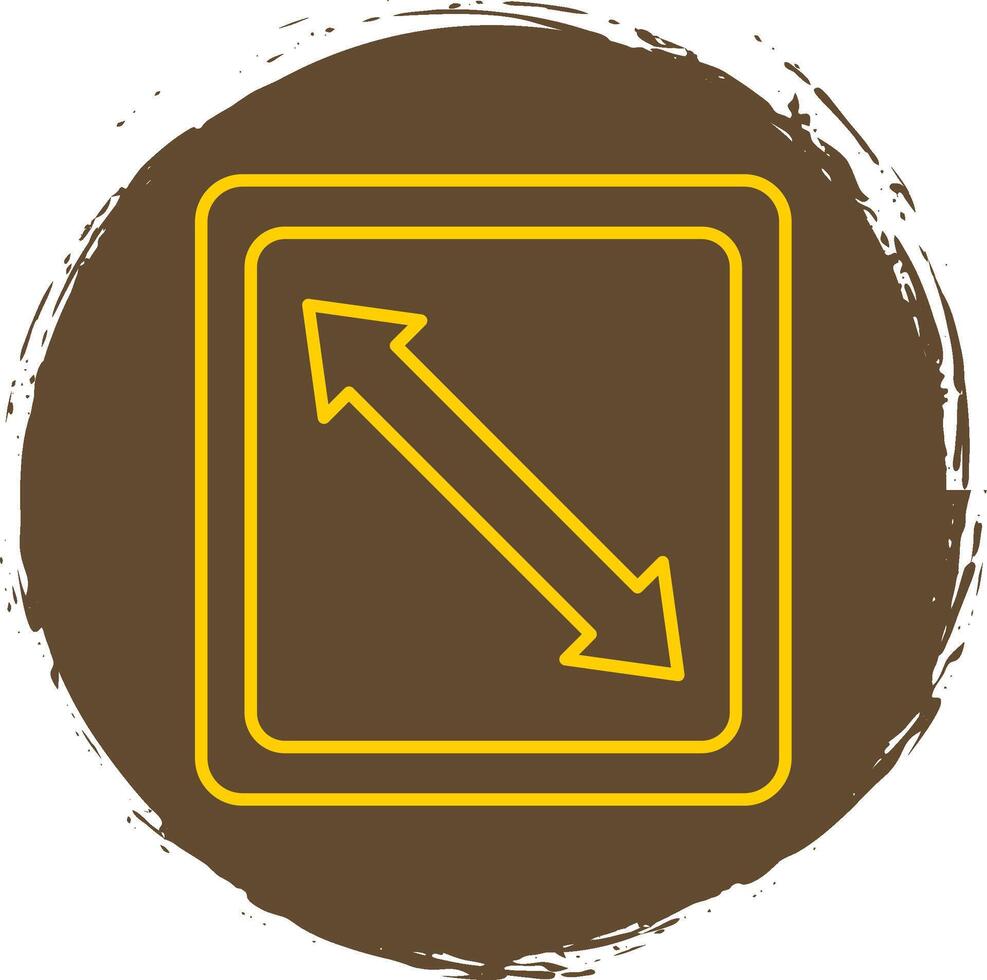 Right Down Line Circle Yellow Icon vector