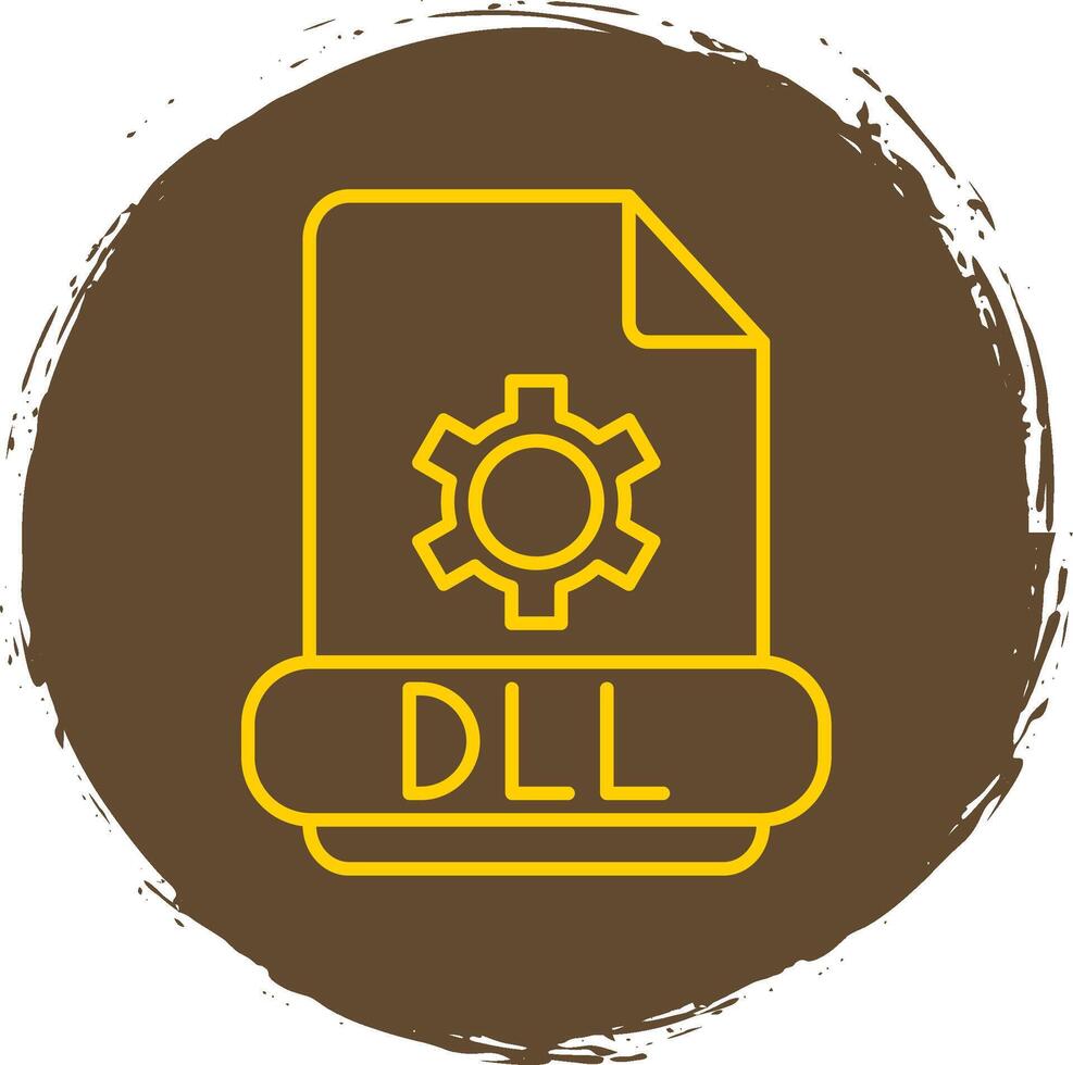 Dll Line Circle Yellow Icon vector