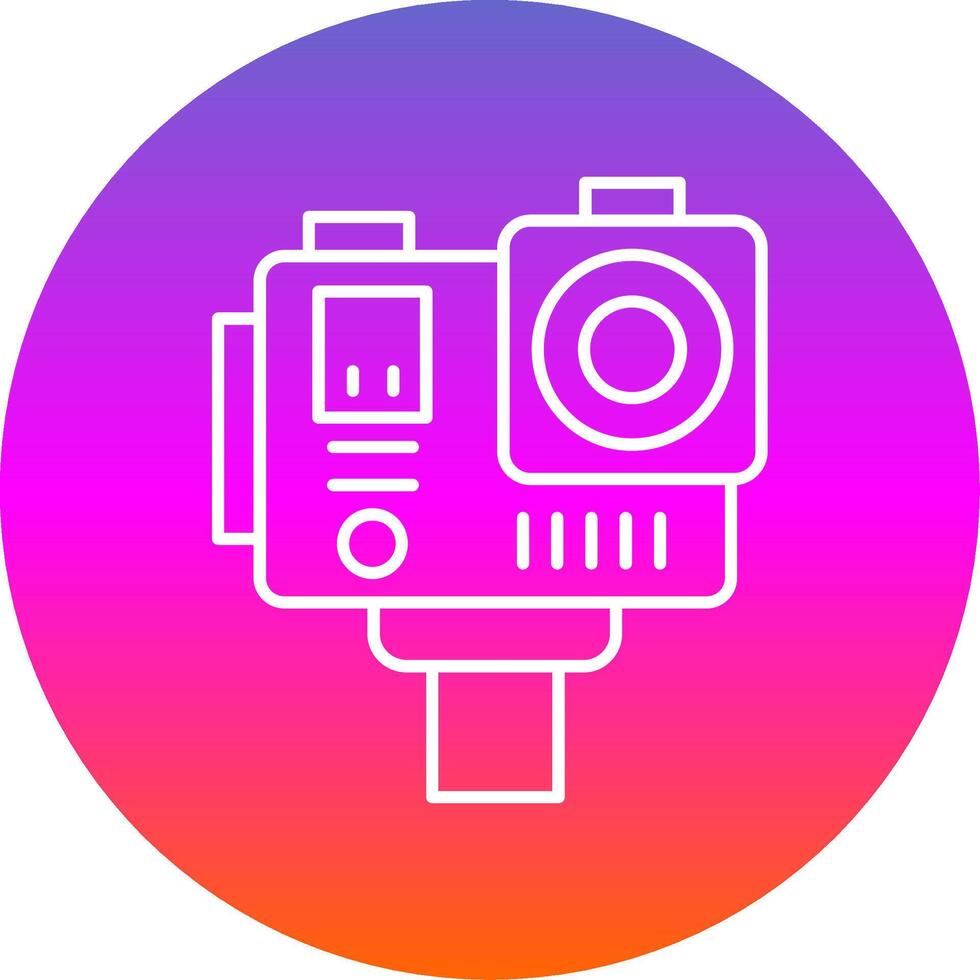 Action camera Line Gradient Circle Icon vector