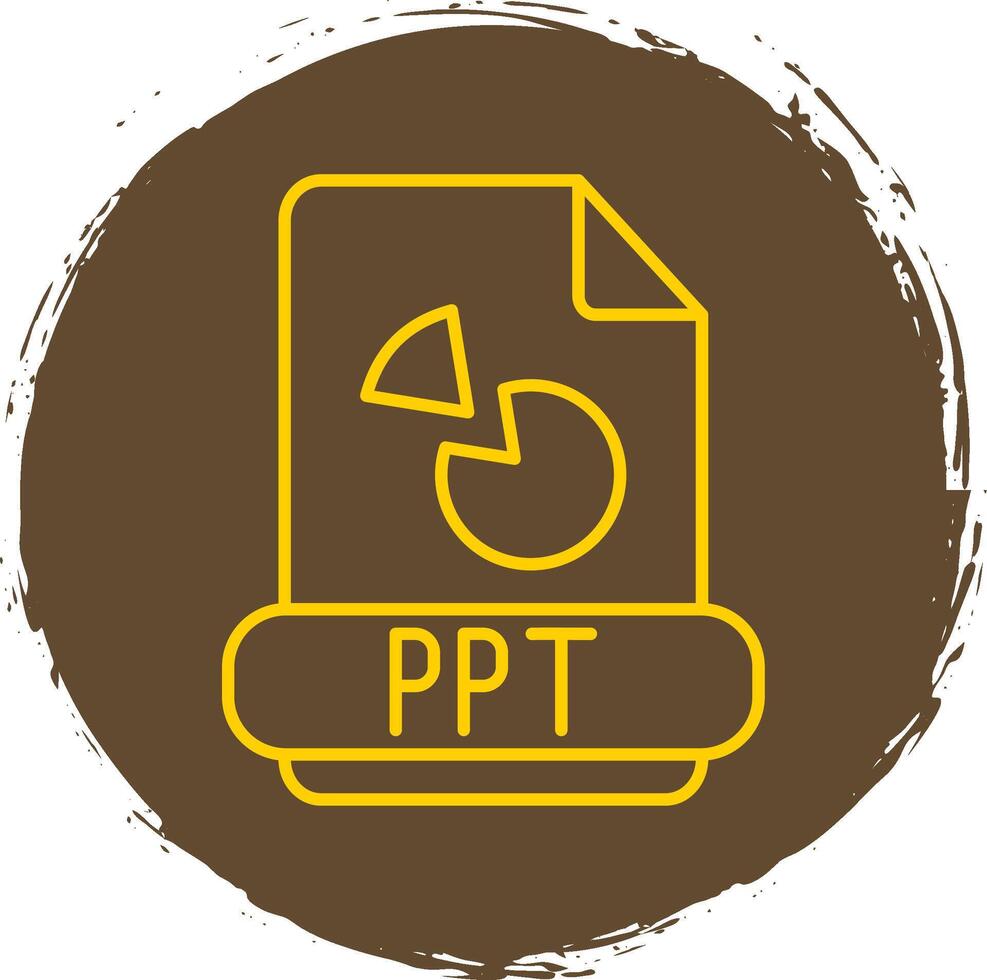 ppt línea circulo amarillo icono vector