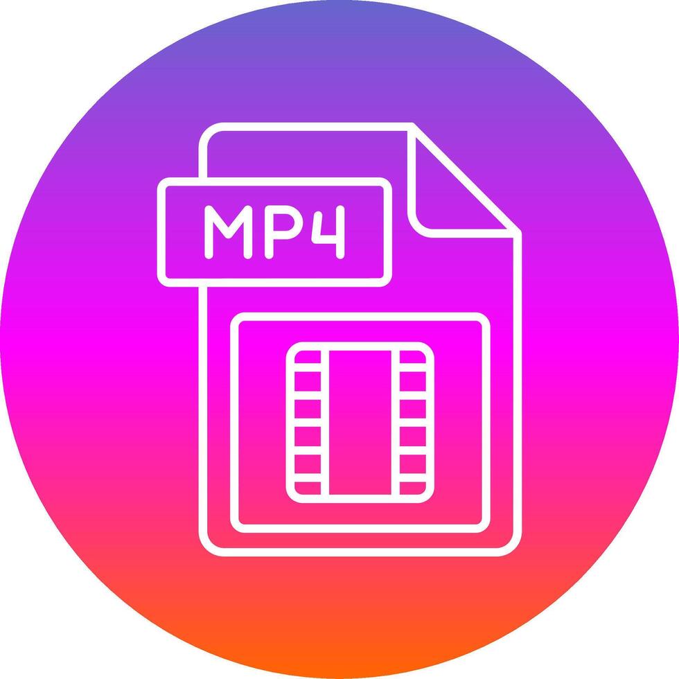 Video folder Line Gradient Circle Icon vector