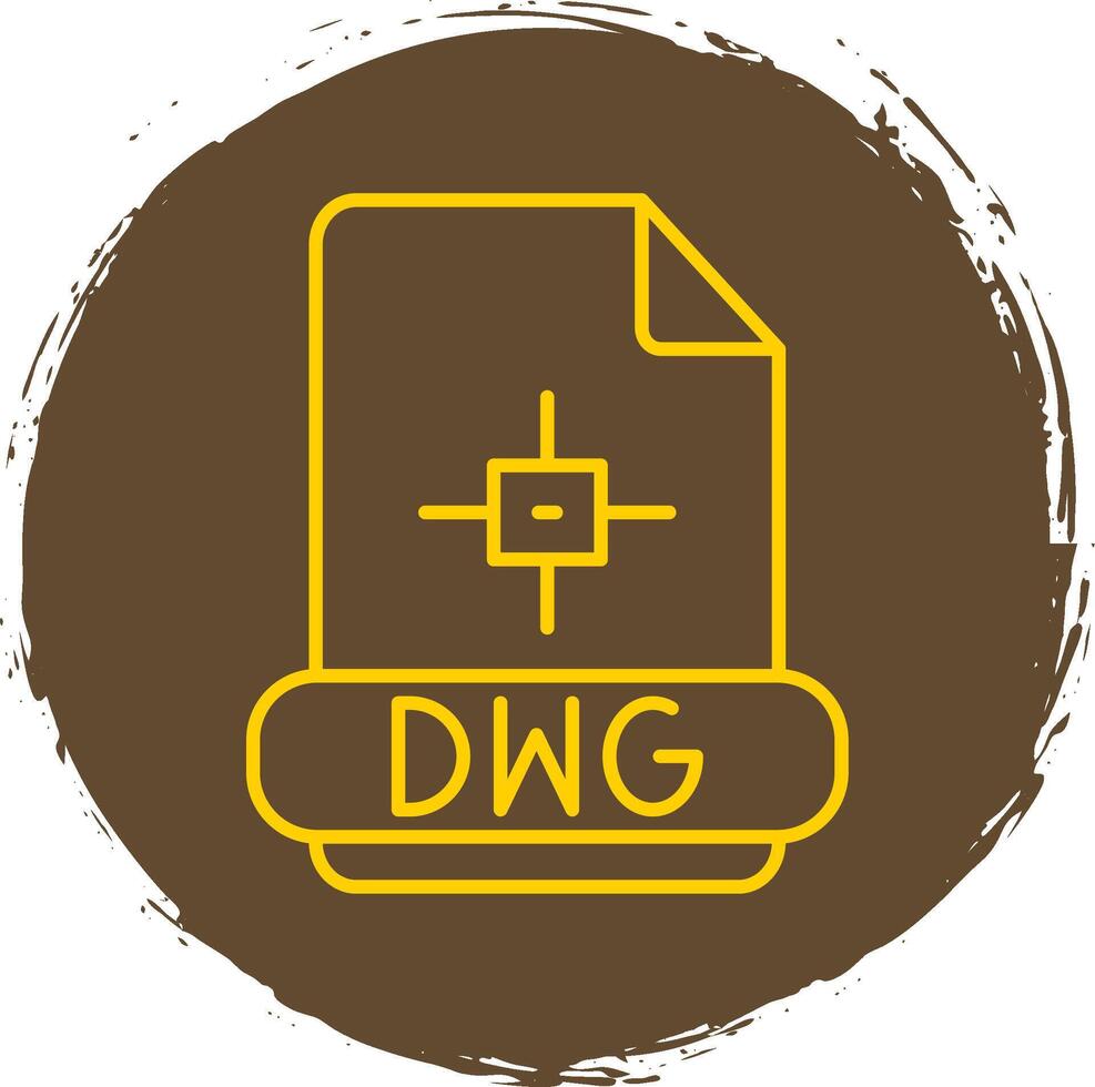 Dwg Line Circle Yellow Icon vector