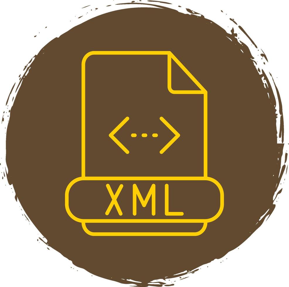 Xml Line Circle Yellow Icon vector