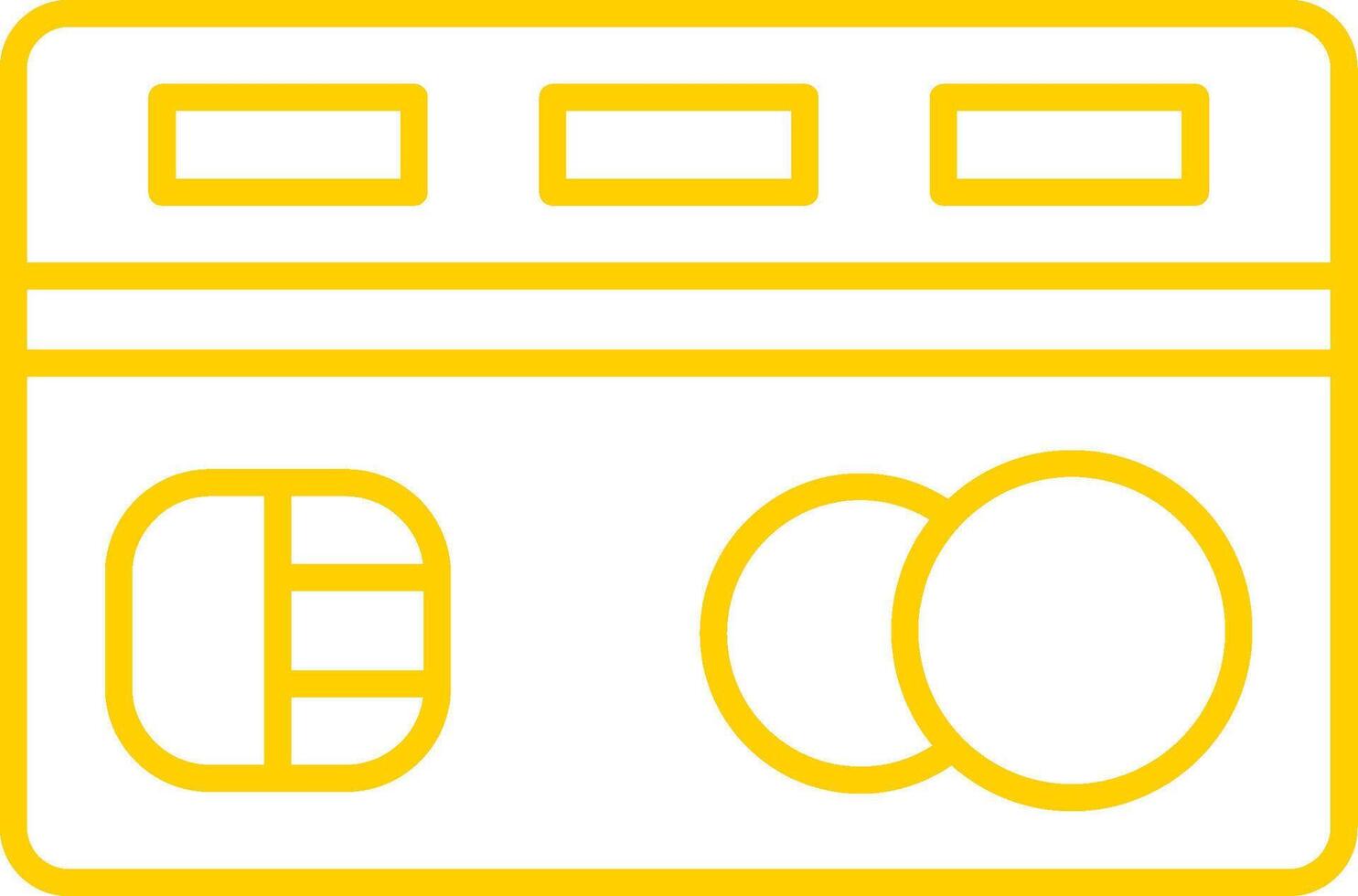 Credit Card Line Circle Yellow Icon vector