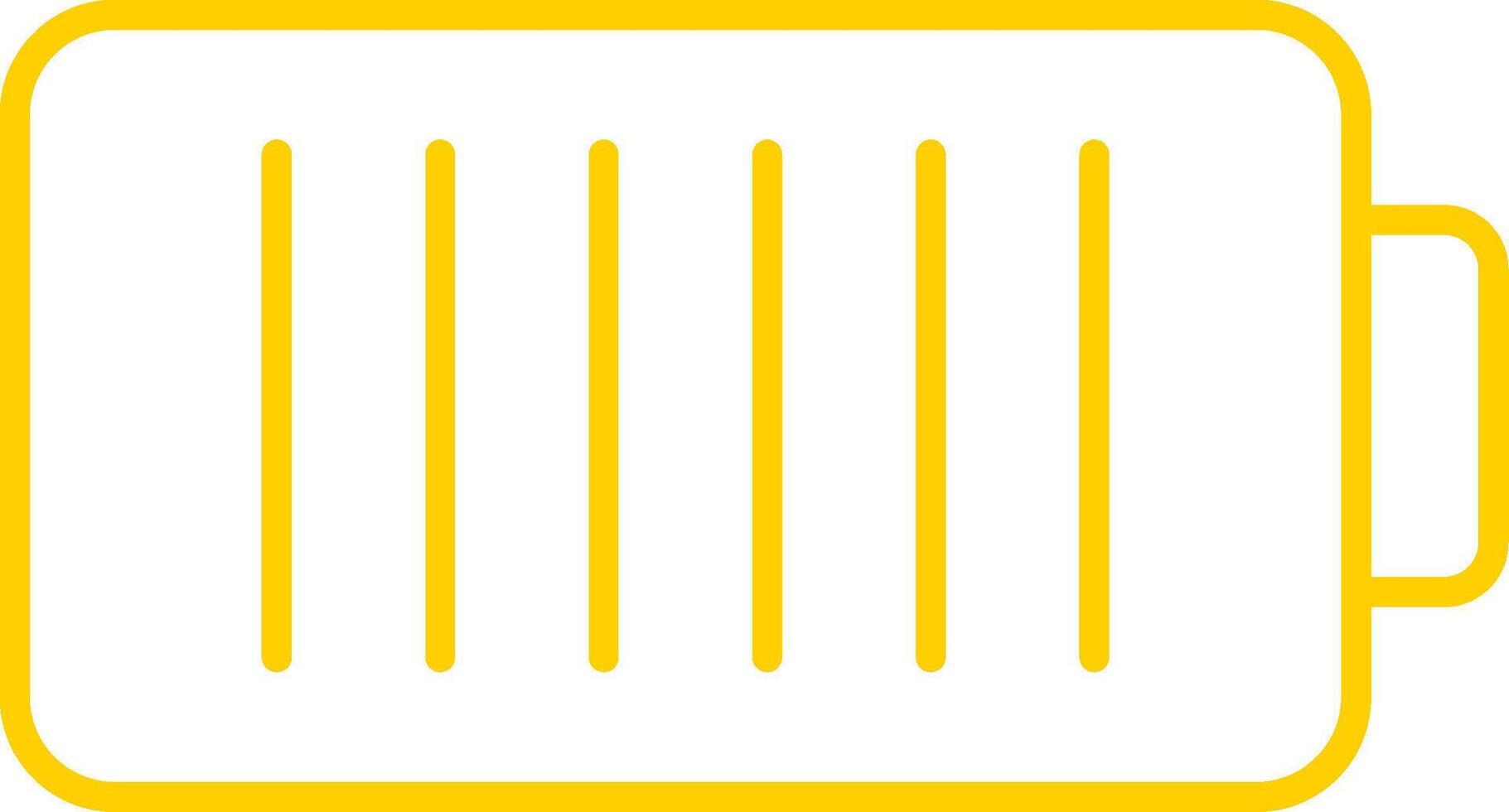 Battery Line Circle Yellow Icon vector
