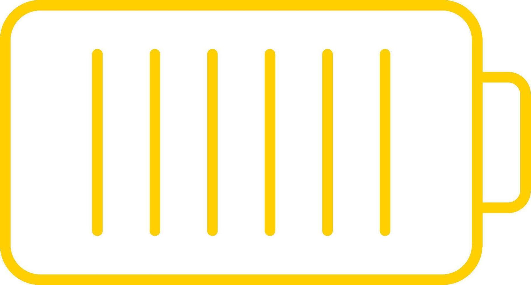 Battery Line Circle Yellow Icon vector