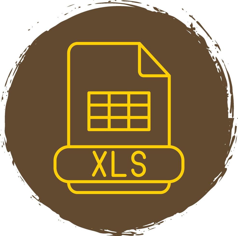 xls línea circulo amarillo icono vector