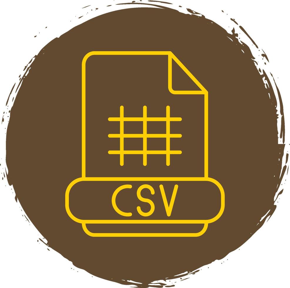 Csv Line Circle Yellow Icon vector