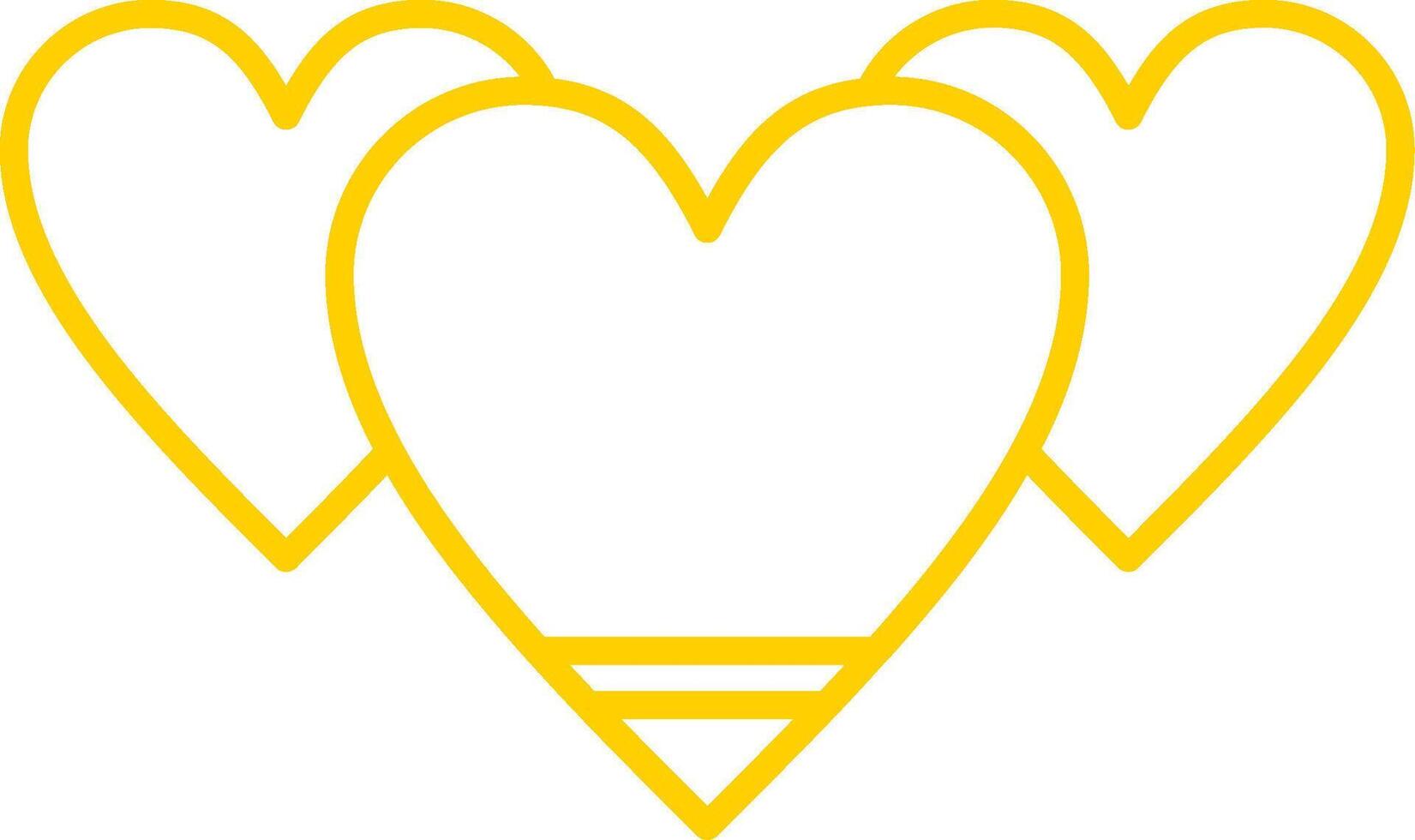 Heart Line Circle Yellow Icon vector