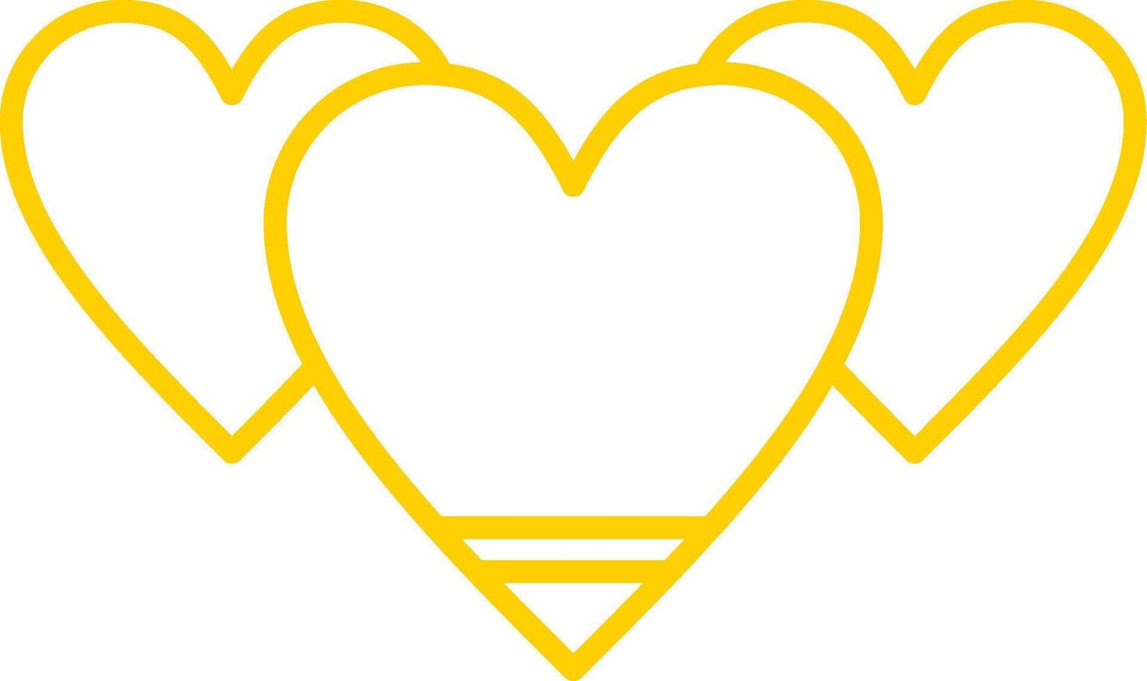 Heart Line Circle Yellow Icon vector