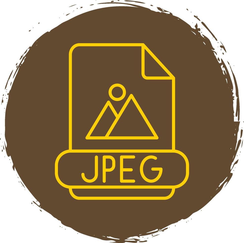 Jpeg Line Circle Yellow Icon vector