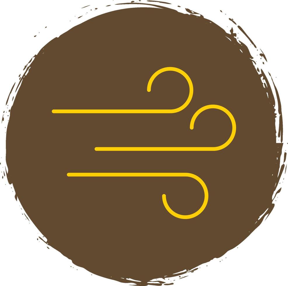 Wind Line Circle Yellow Icon vector