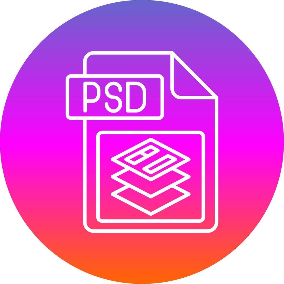 Psd file format Line Gradient Circle Icon vector