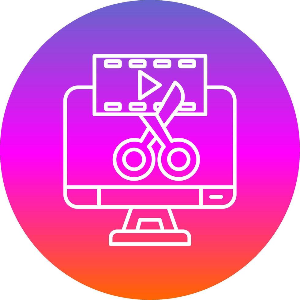 Video editor Line Gradient Circle Icon vector