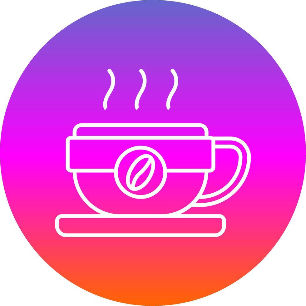 Coffee mug Line Gradient Circle Icon vector