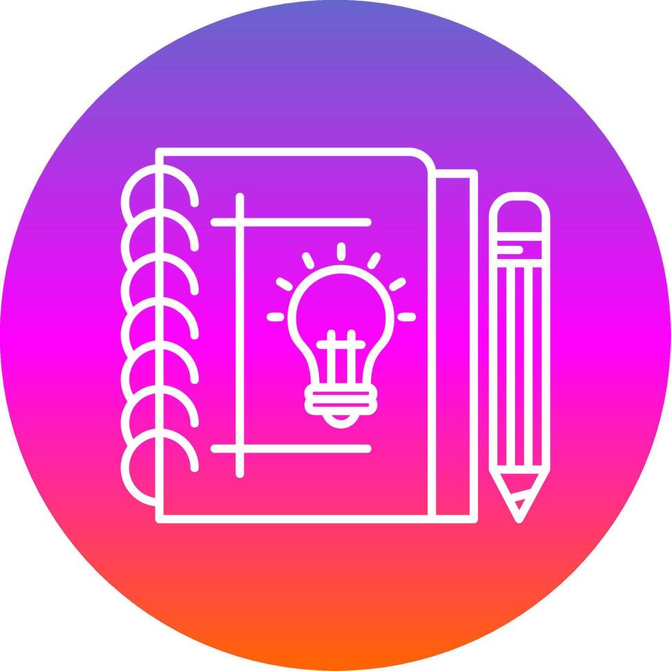 Sketchbook Line Gradient Circle Icon vector