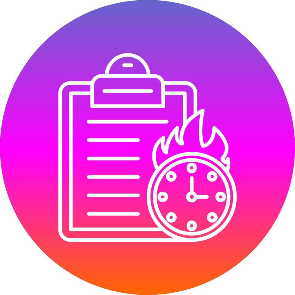 Deadline Line Gradient Circle Icon vector