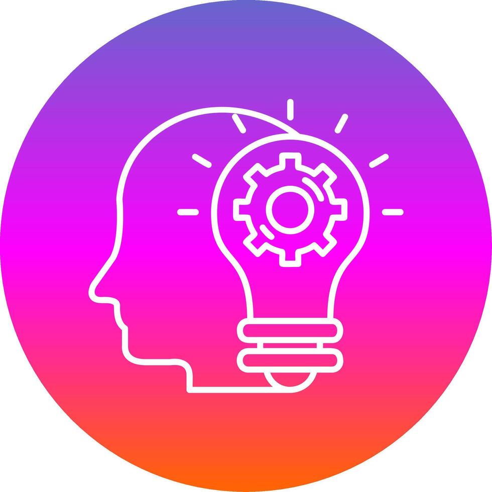 Imagination Line Gradient Circle Icon vector