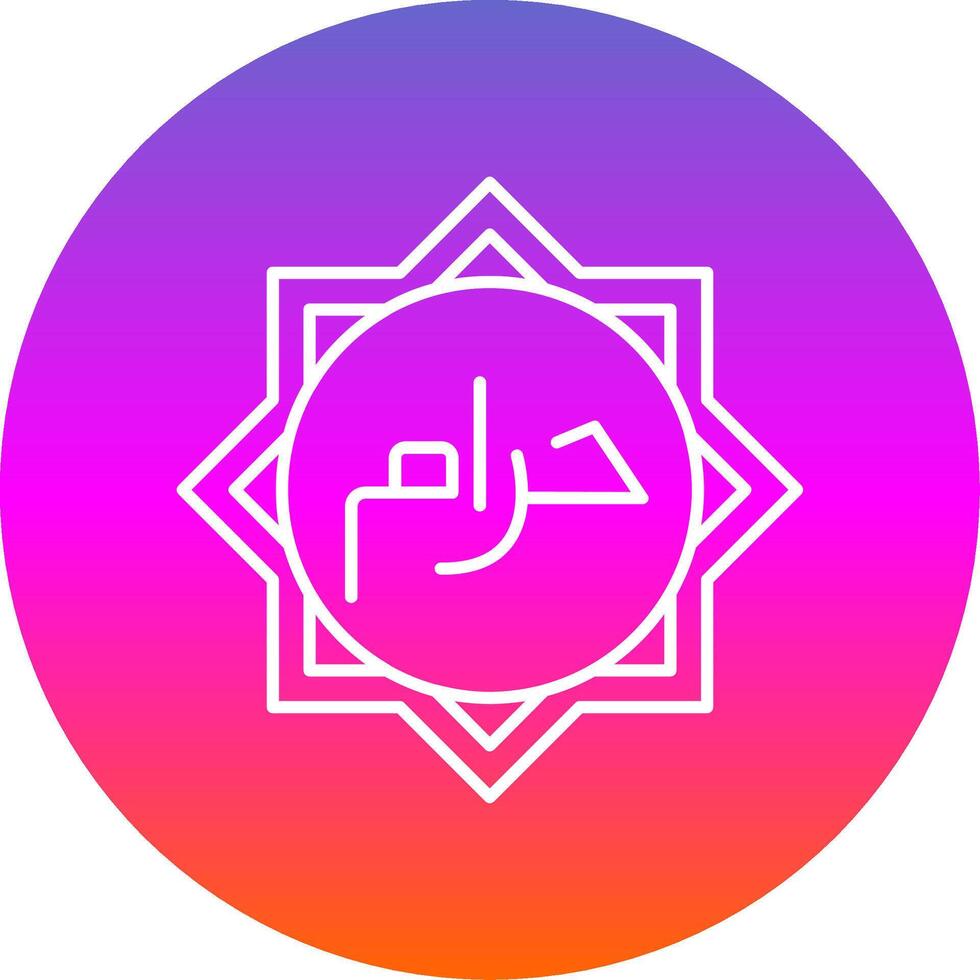 Haram Line Gradient Circle Icon vector