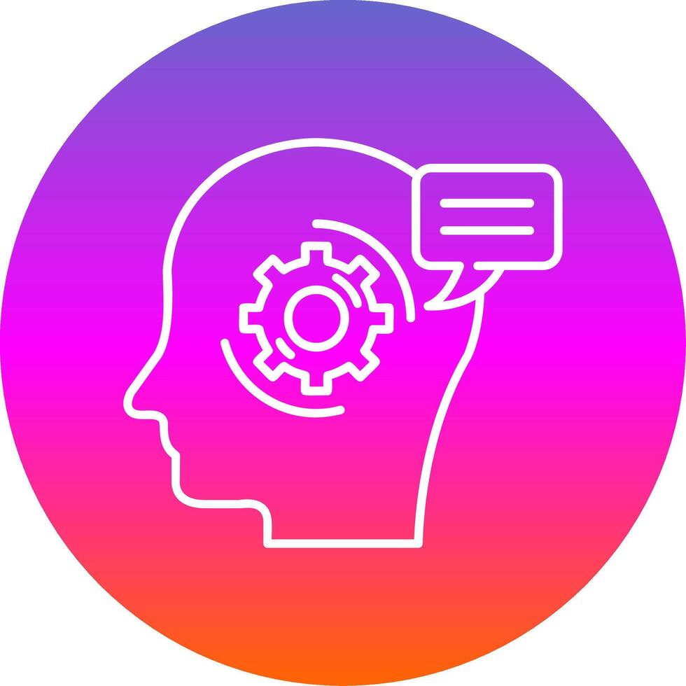 Thinking Line Gradient Circle Icon vector