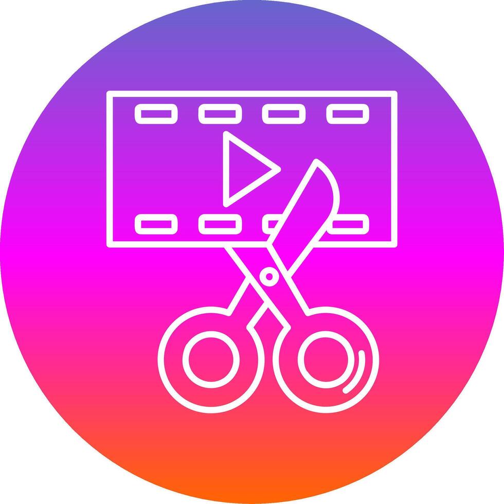 Video editor Line Gradient Circle Icon vector