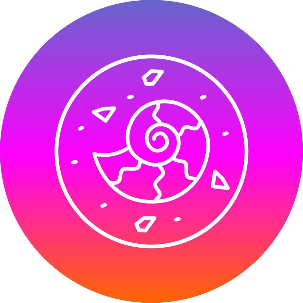 Fossil Line Gradient Circle Icon vector