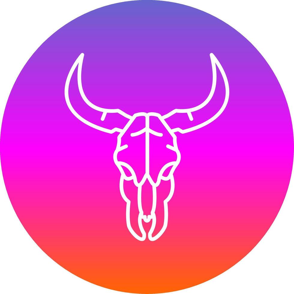 Bull skull Line Gradient Circle Icon vector