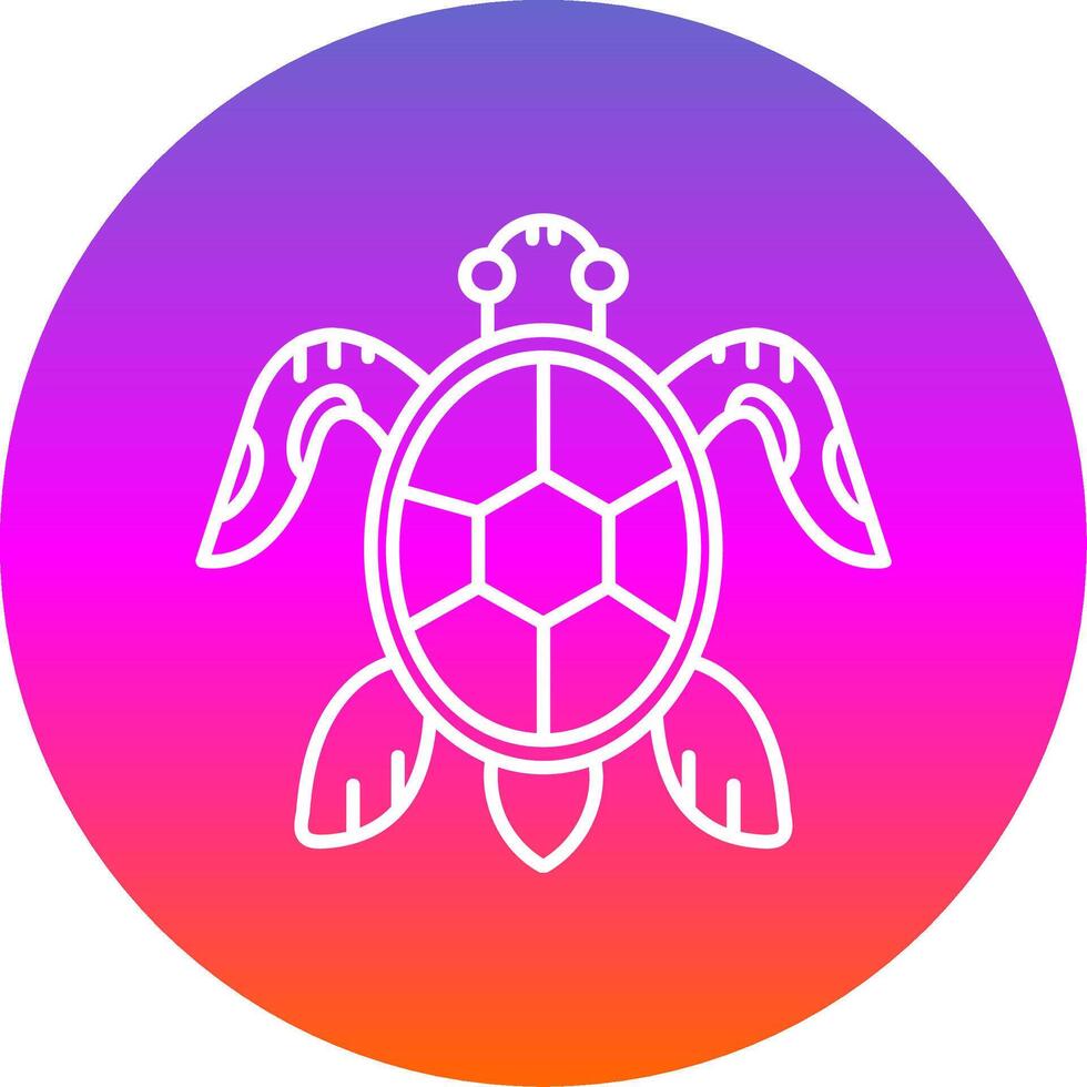 Tortuga línea degradado circulo icono vector