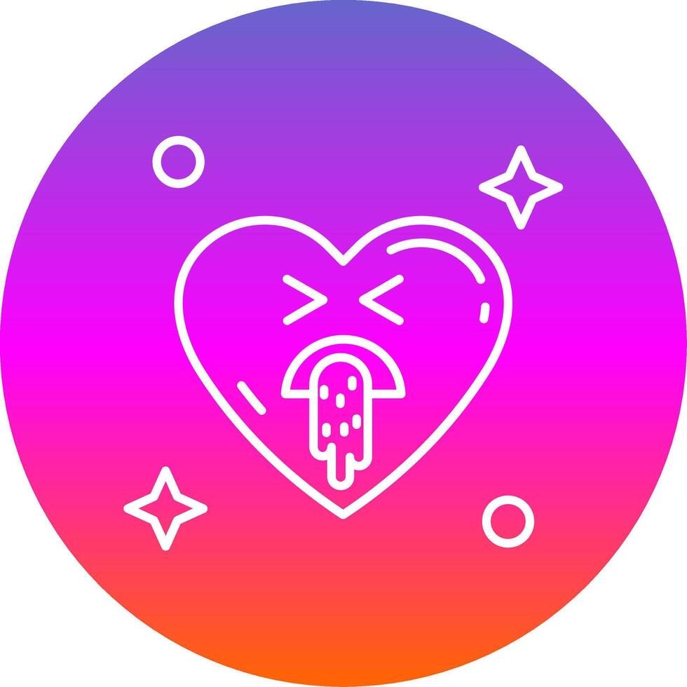 Vomit Line Gradient Circle Icon vector